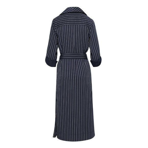 Babaton Aritzia New Kahlo Pin Stripe Navy Blue Robe Sz XS - Picture 2 of 16